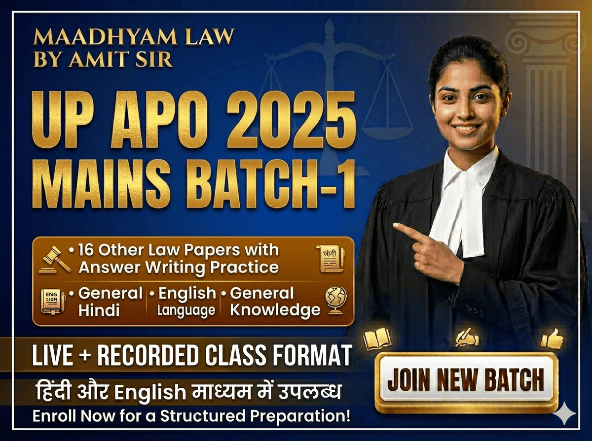 UP APO 2025 Mains Batch-1 (Other Law + language + GK)